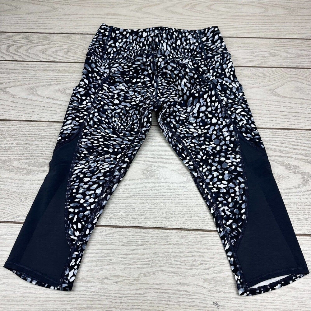 Athleta Womens S Spotty Up For Anything Blue Gray‎ Cropped Leggings Mesh - Picture 3 of 10